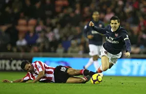 Sunderland V Arsenal 2009-10 Prints: Cesc Fabregas (Arsenal) Kieran Richardson (Sunderland). Sunderland 1: 0 Arsenal