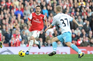 Cesc Fabregas (Arsenal) Lars Jacobsen (West Ham). Arsenal 1:0 West Ham United Cesc Fabregas (Arsenal) Lars Jacobsen (West Ham). Arsenal 1:0 West Ham United