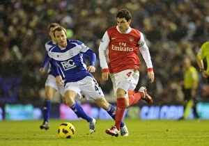 Images Dated 1st January 2011: Cesc Fabregas (Arsenal) Lee Bowyer (Birmingham). Birmingham City 0: 3 Arsenal