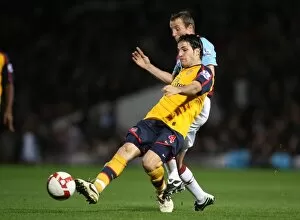 Images Dated 26th October 2008: Cesc Fabregas (Arsenal) Lee Bowyer (West Ham)