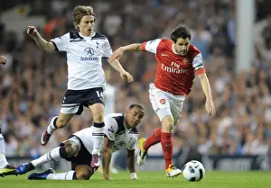 Tottenham Hotspur V Arsenal 2010-2011 Prints: Cesc Fabregas (Arsenal) Luka Modric and Tom Huddlestone (Tottenham). Tottenham Hotspur 3