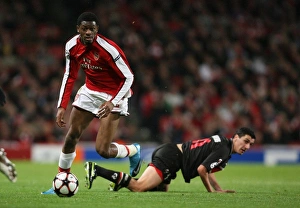 Arsenal v AZ Alkmaar 2009-10 Collection: Cesc Fabregas (Arsenal) Maarten Martens (AZ)