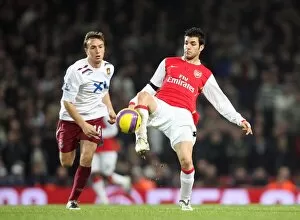 Arsenal v West Ham United 2007-8 Collection: Cesc Fabregas (Arsenal) Mark Noble (West Ham)