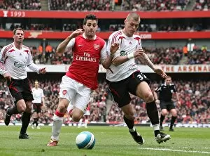 Images Dated 5th April 2008: Cesc Fabregas (Arsenal) Martin Skrtel (Liverpool)