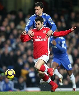 Chelsea v Arsenal 2009-2010 Collection: Cesc Fabregas (Arsenal) Michael Ballack (Chelsea). Chelsea 2: 0 Arsenal