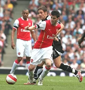 Arsenal v Fulham 2006-07 Collection: Cesc Fabregas (Arsenal) Michael Brown (Fulham)