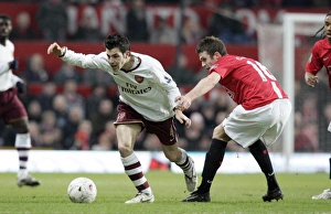 Manchester United V Arsenal FA Cup Prints: Cesc Fabregas (Arsenal) Michael Carrick (Man Utd)