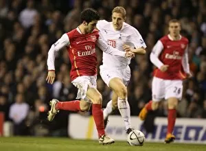 Tottenham v Arsenal Carling Cup Collection: Cesc Fabregas (Arsenal) Michael Dawson (Tottenham)