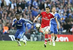 Arsenal v Chelsea FA Cup 2008-09 Collection: Cesc Fabregas (Arsenal) Michael Essien (Chelsea)