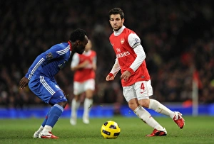 Arsenal V Chelsea 2010-11 Prints: Cesc Fabregas (Arsenal) Michael Essien (Chelsea)