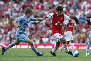 Arsenal v Manchester City 2007-08 Collection: Cesc Fabregas (Arsenal) Michael Johnson (Man City)