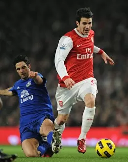 Cesc Fabregas (Arsenal) Mikel Arteta (Everton). Arsenal 2: 1 Everton, Barclays Premier League
