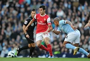 Manchester City v Arsenal 2010-11 Collection: Cesc Fabregas (Arsenal) Nigel De Jong (Man City). Manchester City 0: 3 Arsenal