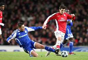 Images Dated 25th November 2008: Cesc Fabregas (Arsenal) Ognjen Vukojevic (Kiev)