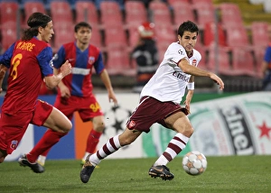 Steaua Bucharest v Arsenal 2007-08 Collection: Cesc Fabregas (Arsenal) Ovidiu Petre (Steaua)