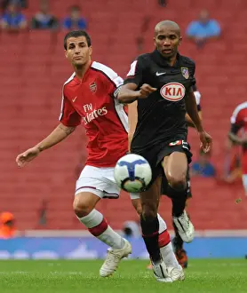 Arsenal V Athletico Madrid 2009-10 Prints: Cesc Fabregas (Arsenal) Paulo Assuncao (Athletico Madrid)