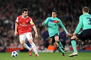 Cesc Fabregas (Arsenal) Pedro Rodriguez and Gerard Pique (Barcelona). Arsenal 2