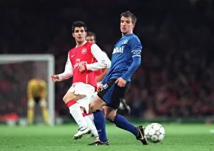 Images Dated 21st November 2006: Cesc Fabregas (Arsenal) Rafael van der Vaart (Hamburg)