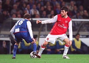 Porto v Arsenal 2006-07 Collection: Cesc Fabregas (Arsenal) Raul Meireles (Porto)