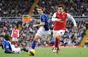 Images Dated 24th February 2008: Cesc Fabregas (Arsenal) Stephen Kelly and Fabrice Muamba (Birmingham City)