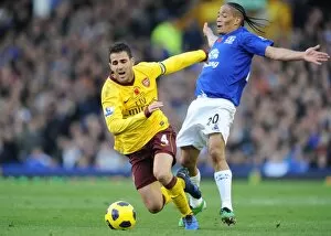 Cesc Fabregas (Arsenal) Steven Pienaar (Everton). Everton 1: 2 Arsenal, Barclays Premier League