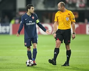 Fabregas Cesc Collection: Cesc Fabregas (Arsenal) talks with referee during the match
