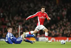 Arsenal V Dynamo Kyiv 2008-9 Prints: Cesc Fabregas (Arsenal) Tiberiu Ghioane (Dynamo Kyiv)