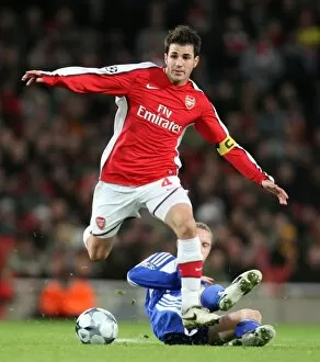 Images Dated 25th November 2008: Cesc Fabregas (Arsenal) Tiberiu Ghioane (Kiev)