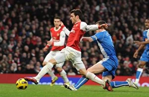 Cesc Fabregas (Arsenal) is tripped by Gary Caldwell (Wigan). Arsenal 3: 0 Wigan Athletic