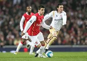 Images Dated 17th March 2008: Cesc Fabregas (Arsenal) Tuncay Sanli (Middlesbrough)
