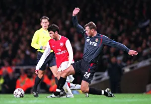 Arsenal v CSKA Moscow 2006-07 Collection: Cesc Fabregas (Arsenal) Vasili Berezutskiy (CSKA)