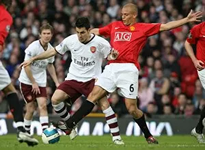 Images Dated 14th April 2008: Cesc Fabregas (Arsenal) Wes Brown (Manchester United)