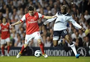 Images Dated 20th April 2011: Cesc Fabregas (Arsenal) William Gallas (Tottenham). Tottenham Hotspur 3: 3 Arsenal