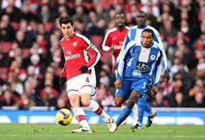 Images Dated 6th December 2008: Cesc Fabregas (Arsenal) Wilson Palacios (Wigan)