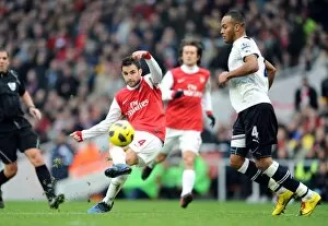 Images Dated 20th November 2010: Cesc Fabregas (Arsenal) Younes Kaboul (Tottenham). Arsenal 2: 3 Tottenham Hotspur