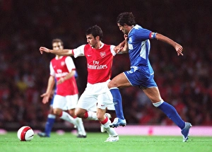 Arsenal v Dinamo Zagreb Collection: Cesc Fabregas (Arsenal) Zoran Mamic (Dinamo)