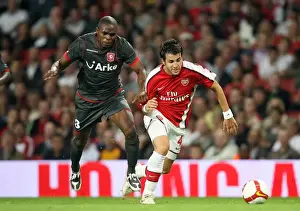 Arsenal V FC Twente 2008-09 Prints: Cesc Fabregas Brilliant Double: Arsenal's Dominance Over FC Twente in the UEFA Champions League (4-0)