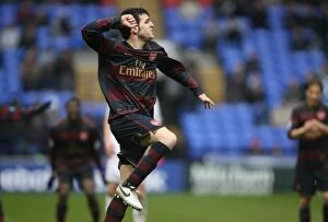 Images Dated 31st March 2008: Cesc Fabregas celebrate Arsenals victory at the final whistle