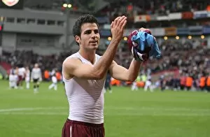 Images Dated 1st October 2007: Cesc Fabregas celebrates at the end of the match