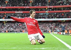 Images Dated 27th December 2009: Cesc Fabregas celebrates scoring the 1st Arsenal goal. Arsenal 3: 0 Aston Villa