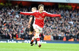 Cesc Fabregas celebrates scoring the 1st Arsenal goal. Arsenal 3:0 Aston Villa Cesc Fabregas celebrates scoring the 1st Arsenal goal. Arsenal 3:0 Aston Villa