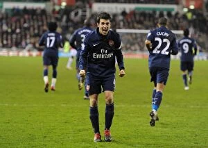 Images Dated 27th February 2010: Cesc Fabregas celebrates scoring the 2nd Arsenal goal. Stoke City 1: 3 Arsenal