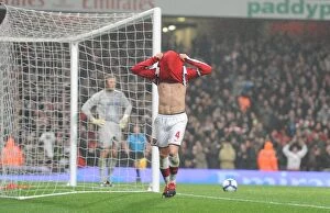 Arsenal v West Ham United 2009-10 Collection: Cesc Fabregas celebrates scoring the 2nd Arsenal goal. Arsenal 2: 0 West Ham United