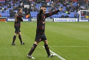Images Dated 31st March 2008: Cesc Fabregas celebrates scoring the 3rd Arsenal goal