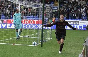 Images Dated 31st March 2008: Cesc Fabregas celebrates scoring the 3rd Arsenal goal