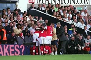 Tottenham V Arsenal 2007-8 Prints: Cesc Fabregas celebrates scoring Arsenals 2nd goal with the Arsenal bench