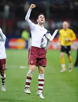 AC Milan V Arsenal 2007-8 Prints: Cesc Fabregas: Celebrating Arsenal's Victory Over AC Milan in the Champions League