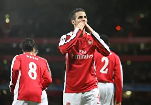 Arsenal V AZ Alkmaar 2009-10 Prints: Cesc Fabregas Double: Arsenal's Thrilling 4-1 Victory Over AZ Alkmaar in the Champions League
