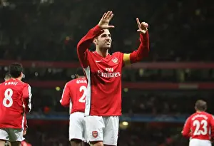 Arsenal V AZ Alkmaar 2009-10 Prints: Cesc Fabregas Double: Thrilling 4-1 Arsenal Victory in Champions League vs AZ Alkmaar