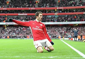 Cesc Fabregas Euphoric Moment: Arsenal's First Goal Against Aston Villa (3-0), Barclays Premier League, 2009